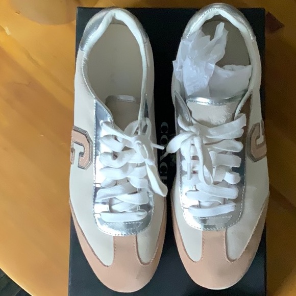 COACH: Ian Mirror Metallic/Suede Sneakers - Picture 5 of 16